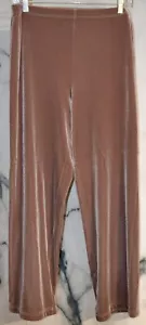 CASUAL CORNER ANNEX STRETCH Brown Velvet Elastic Waist Pants Medium Polyester Bl - Picture 1 of 5