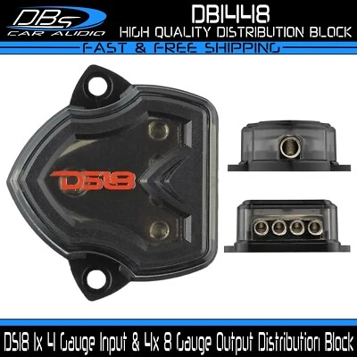 DS18 Power Ground Amp Distribution Block 1x 4 Gauge Input & 4x 8 Gauge Output - Image 1 of 4