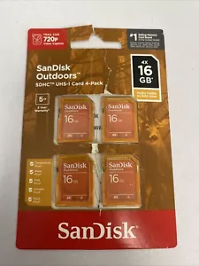 SanDisk Outdoors 16GB SDHC UHS-I Card 4-Pack - Picture 1 of 2