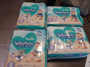 New 4 PACKS PAMPERS Splashers Disposable Swim Diapers Size 13-24 Lb  20ct  LOT 