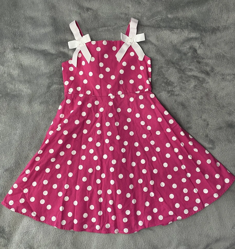 Vestido feminino Jessica Ann rosa bolinhas fit & flare tamanho 5 arcos brancos - Imagem 1 de 4