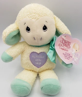 My Precious Moments Little Lamb Terry Cloth Embroidered Face Plush Pastel 2001 - Image 1 of 4