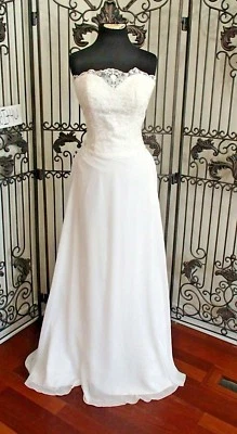 1270W - MOONLIGHT SZ 12 IVORY T764 $807   WEDDING GOWN DRESS  - Image 1 of 4