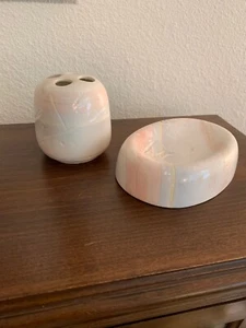 VINTAGE 80'S STYLE SOAP AND TOOTHBRUSH HOLDER BATHROOM DECOR - Picture 1 of 7