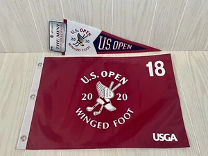 LOT DE DRAPEAUX ET DE PENNANTS AMÉRICAINS OUVERTS 2020 PIEDS AILÉS BRYSON DECHAMBEAU GAGNANT *NEUF* ! - Photo 1/9