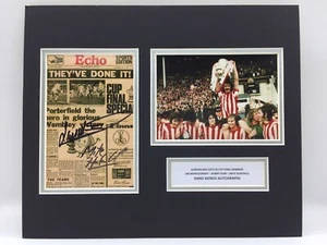 RARE Jim Montgomery Bobby Kerr Sunderland 1973 Signed Photo Display + COA +PROOF - Picture 1 of 5