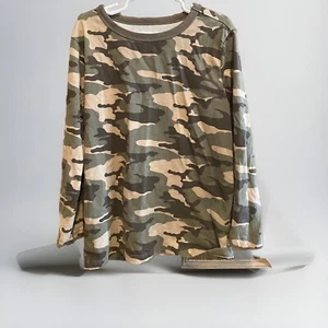 Boy's Wonder Nation Green Camouflage Long Sleeve T-Shirt Top - Picture 1 of 3