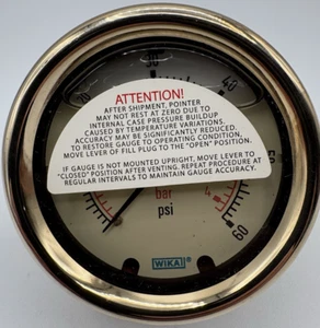 WIKA 9734231 Pressure gauge 60 psi, 2-1/2 in Face Diameter, CBM, Glycerin Filled - Picture 1 of 6