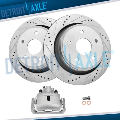 Rear Drilled Brake Rotors Left Brake Caliper for Ram 1500 Durango Chrysler Aspen - Image 1 of 4