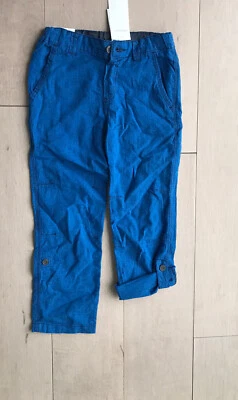 Nuevo H&M H&M Niños Azul Ajustable Cintura Lino Mezcla Algodón 7-8 años Foto 1 de 4
