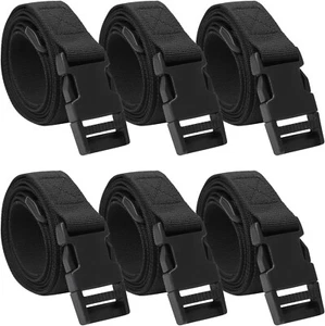 6 Pcs Black Suitcase Straps, Nylon Webbing Straps 25Mm with Quick Release Buckle - Picture 1 of 7