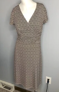 Ann Taylor Damen gemustert braun A-Linie Kleid Größe 0 gebraucht, in einwandfreiem Zustand - Bild 1 von 8
