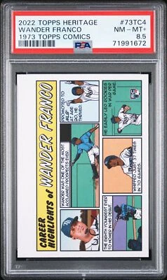 2022 TOPPS HERITAGE 1973 TOPPS COMICS #73TC4 WANDER FRANCO ROOKIE RC PSA 8.5 - Image 1 of 2