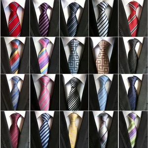 Herrenkrawatte 8 cm breit Party Hochzeit Streifen Gitter Paisley Muster Krawatte - Bild 1 von 24