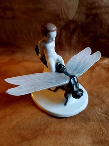 REDUCED! Rosenthal - Child on Dragonfly (Gleitflug), Jugendstil c.1930 - Picture 1 of 5