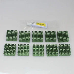 10pcs 28mm Aluminium Cooling Heatsink For IC VGA Chipset w/ 2 Silicone Plaster - Picture 1 of 1