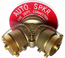 Fire Department Connection 4" NPT x 2-1/2" x 2-1/2" NST with Plugs & Alum. Plate
