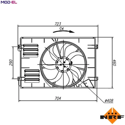FAN ENGINE COOLING 47925 FOR BSX/CFPA 2.0L BKD/BDJ/BDK/AZV/BMM/BMN/BST 2.0L 4cyl - Image 1 of 4