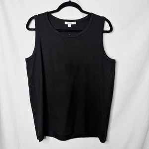 Women's Chico's Black Zenergy Luxe Cashmere Blend Tank Top Size L - Picture 1 of 6