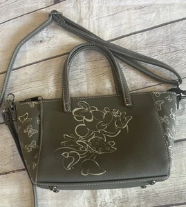 Disney Parks Official Disney Minnie Minnie Mouse Purse Gray Strap& Double Handle - Picture 1 of 21