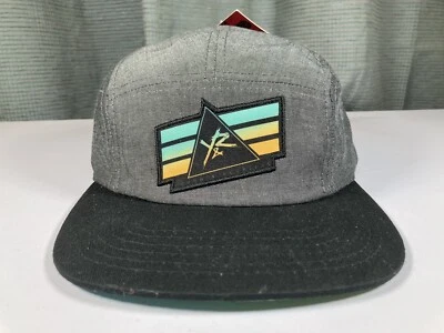 Gorra de playa retro de 5 paneles parche gris pico plano Young & Reckless Hat Flat Bill gris Foto 1 de 4