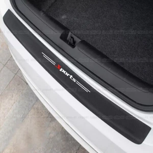 Black Carbon Fiber Car Rear Bumper Guard Sticker Trunk Protector Accessories - - Bild 1 von 7