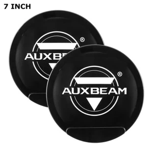 Luces de conducción LED redondas AUXBEAM 7" pulgadas cubierta negra cubierta protectora camión todoterreno - Imagen 1 de 12