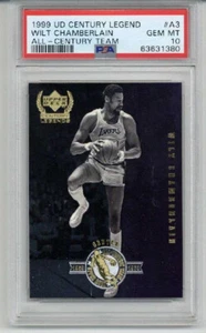 1999 UPPER DECK CENTURY LEGENDS #A3 WILT CHAMBERLAIN LAKERS PSA 10 LOW POP RARE - Picture 1 of 2