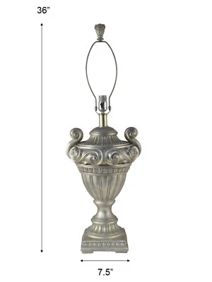 SR149- DALE TIFFANY 7.5" X 36" BAROQUE RESIN BASE (REC - 19" D FABRIC SHADE ) - Image 1 of 4