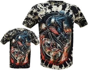 Camiseta Grim Reaper Esqueleto Bicicleta Ciclista Brilla en la Oscuridad Tatuaje Gótico Tye M - 3XL - Imagen 1 de 1