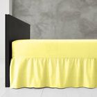 KING SIZE FITTED VALANCE SHEET LIGHT YELLOW 180 THREAD COUNT PERCALE POLYCOTTON