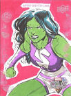 2016 Upper Deck Marvel Gems 1 Of 1 Sketch Card Of She-Hulk RARE!