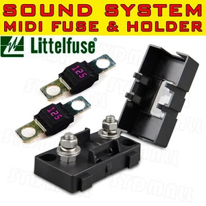2PCS MIDI BOLT FUSE 125AMP + FUSE  HOLDER FOR DUAL BATTERY AND MEGA SOUND SYSTEM - Bild 1 von 4