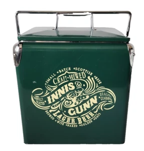 Enfriador de metal verde escocés Innis & Gunn Edimburgo de colección con abridor de tapas 12"x11,5" - Imagen 1 de 11