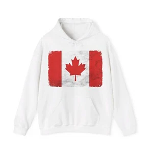 Canada Flag on Unisex Heavy Blend Hooded Sweatshirt - Picture 1 of 41