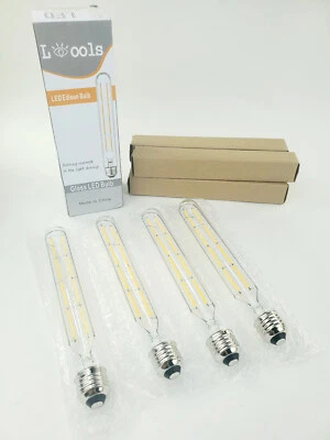 4PK T10 Dimmable LED Edison Tubular Bulb 8W (75-watt Equiv) 3000k  8.9 inch E26 - Image 1 of 4
