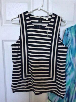 Madewell Stripe Tank Top Blue Striped, White/Size Med, New With Tag - Image 1 of 4