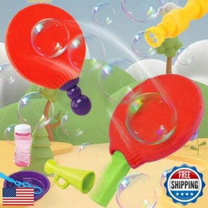 Bubble Ping Pong Games Bubble Wands for Kids, Big Bubble Wand Toys with Bubbl - Picture 1 of 5