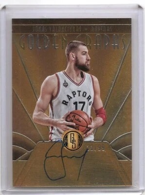 2016-17 Gold Standard Jonas Valanciunas Golden Graphs Auto Card /99 Raptors - Image 1 of 2