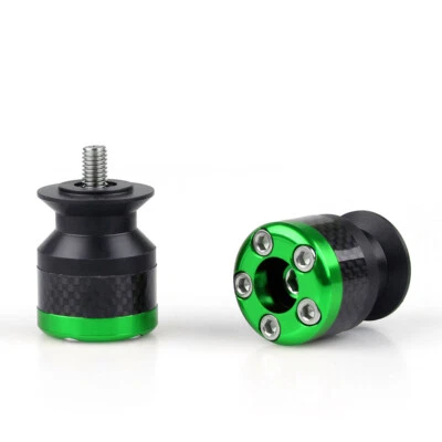 Universal Motorcycle CNC Carbon Fiber 8mm Swingarm Sliders Spools Green UE Foto 1 de 3