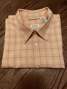 IZOD Herren Hemd Gr. XL Polynosic Button Down Kurzarm kariert - Bild 1 von 10