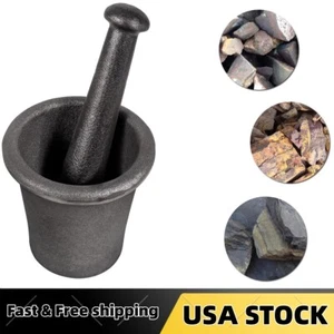 Cast Iron Mortar Pestle Rock Ore Crusher Assay Gold Mining Large Size Pulverizer - Picture 1 of 8