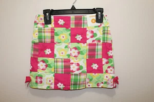 GYMBOREE GIRLS PENCIL SKIRT 100% COTTON PATCHWORK PATTERN FLORAL PLAID SIZE 6 - Picture 1 of 3