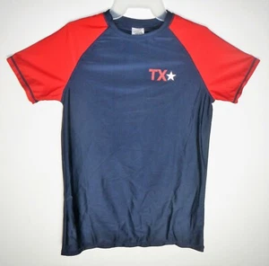 Camisa de natación Texas Lone Star State de manga corta azul marino y rojo absorbente protección contra erupciones para hombre - Imagen 1 de 2