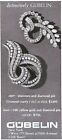 1967 Gubelin Platinum Diamond Pin Yellow Gold Jewelry Original Print Ad