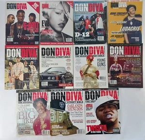 Vintage Lot Of 10 Don Diva Magazines, Eve, D-12, G-Unit, Ludacris, Twista, Y.B.I - Picture 1 of 12
