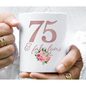 75th Birthday Gifts for Her Mug - 75 and Fabulous Since 1950 - 75 Year Old Women - Picture 1 of 3
