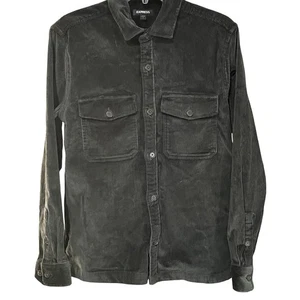 Express Cordhemd Herren klein grau Button Down Taschen Grunge Streetwear - Bild 1 von 5