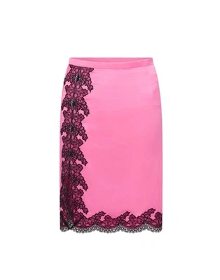 Agent Provocateur Amelea Pink Black Silk Skirt AP3 Medium NWT $380 - Image 1 of 4