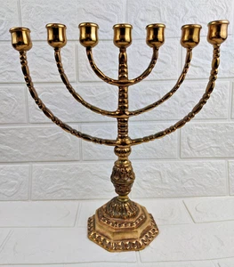 Antike große Messing Menora von Klostermalm, Made in Sweden - Bild 1 von 12